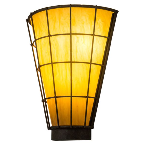 249449 28 in. Wide Lanai Wall Sconce, Coral, Green & Chocolate