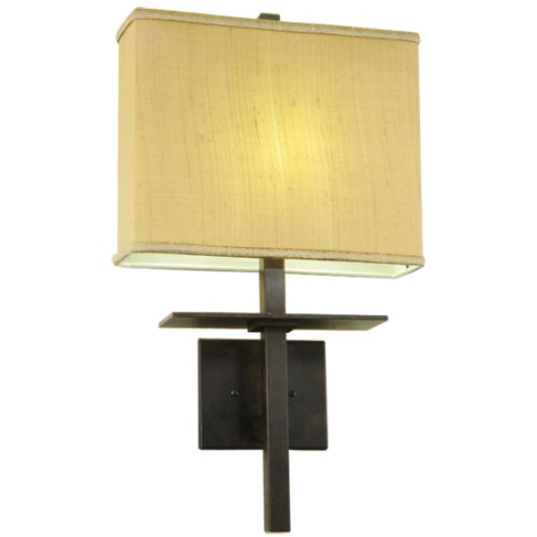 249679 14 in. Wide Atria Wall Sconce, Green & Chocolate