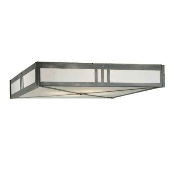 249975 36 in. Square Whitewing Flushmount, White & Grey