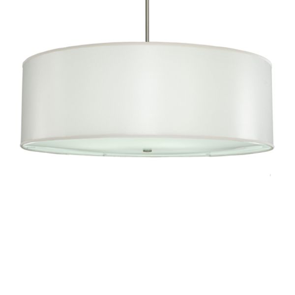 250037 42 in. Wide Cilindro White Trilam Textrene Pendant Light, White