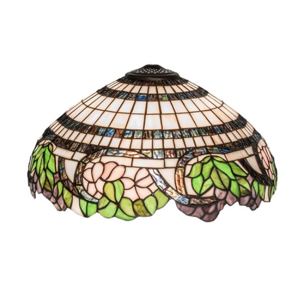 28882 18 in. Wide Handel Grapevine Shade Light, Pink, Green & Beige