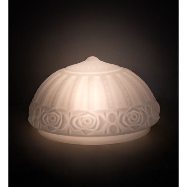 30524 14 in. Wide White Puffy Rose Shade Light, White