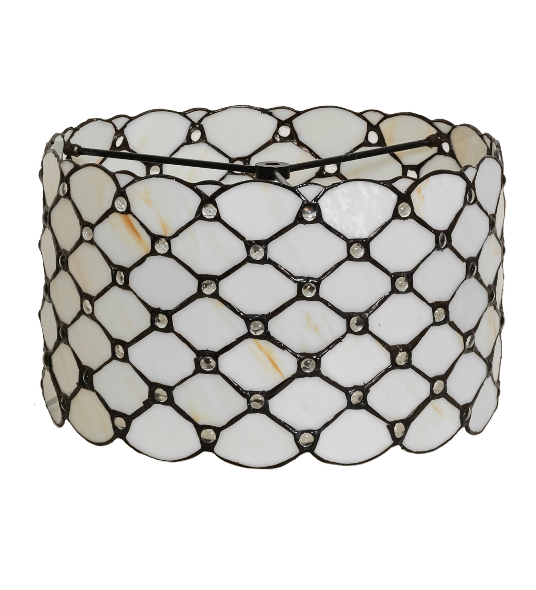 120653 13 in. Giacomo Lamp Shade, Beige & Clear