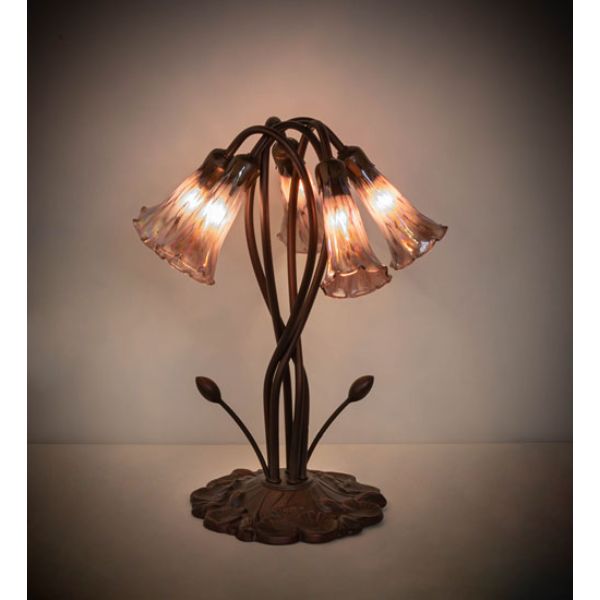 Picture of Meyda 15902 17 in. Purple Iridescent Pond Lily 5 Light Accent Lamp