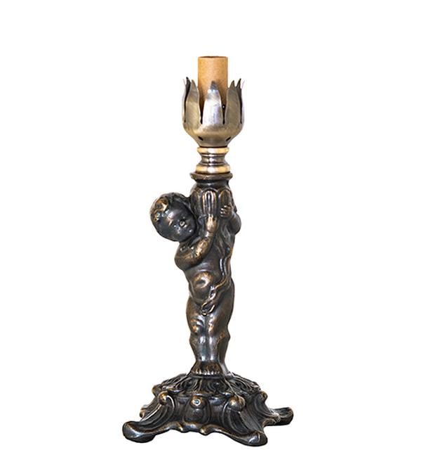 10179 9 in. Antique Brass Cherub with Urn Base