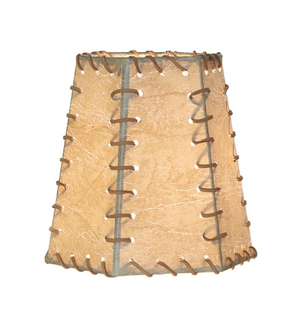 272396 7 in. Faux Leather & Rawhide Hexagon Shade