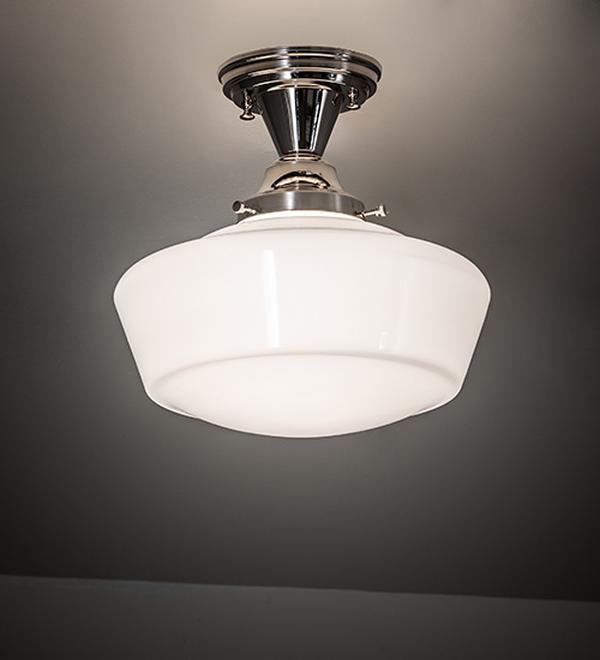 274117 12 in. Revival Schoolhouse Traditional Globe Semi-Flush Mount
