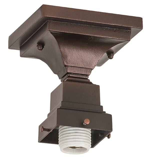 139911 5 in. Mahogany Bronze Square 1 Light Flush Mount Hardware