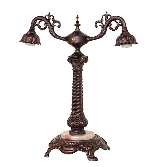 16843 20 in. Mahogany Bronze Rope 2 Arm Table Base