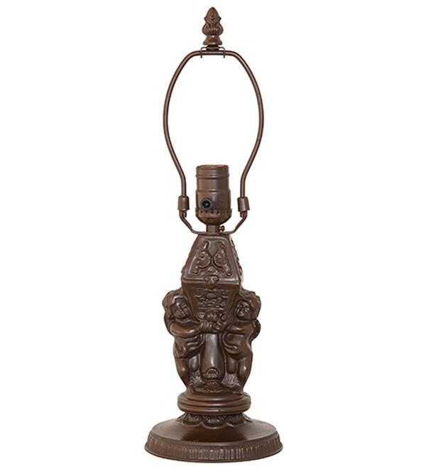 18779 8.5 in. Mahogany Bronze Cherubs with Lantern Base