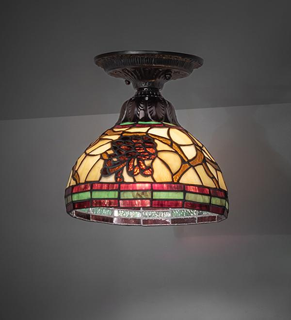 276091 8 in. Mahogany Bronze Pinecone Flush Mount