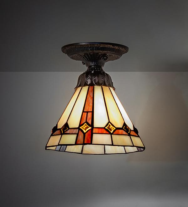 276093 8 in. Mahogany Bronze Belvidere Flush Mount