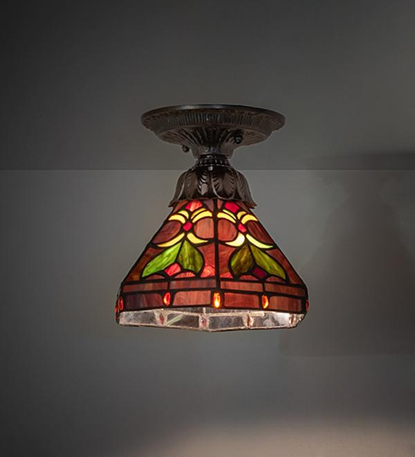 276095 8 in. Mahogany Bronze Middleton Flush Mount