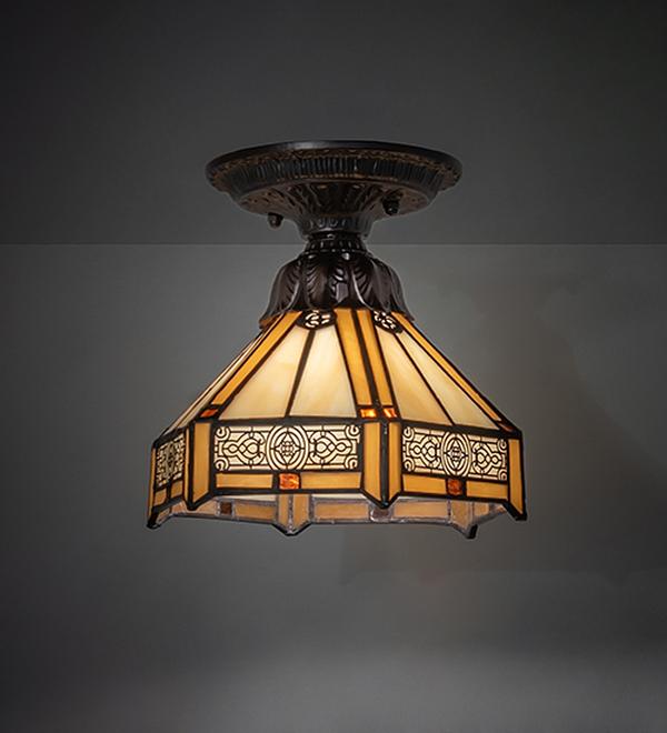 276097 8 in. Mahogany Bronze Peaches Flush Mount