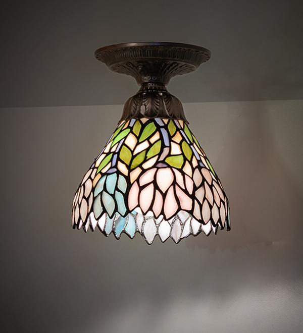 276109 7 in. Mahogany Bronze Wisteria Flush Mount