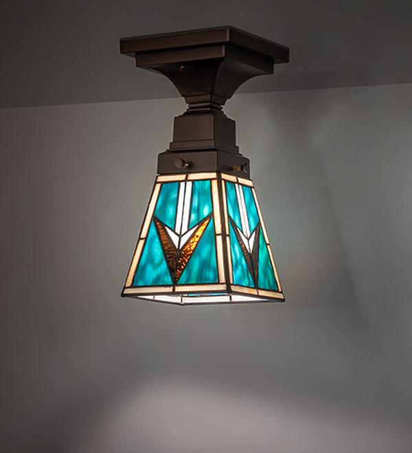 276950 5 in. Square Valencia Mission Flush Mount