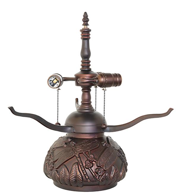 228003 17 in. Mahogany Bronze Tiffany Dragonfly Table Base