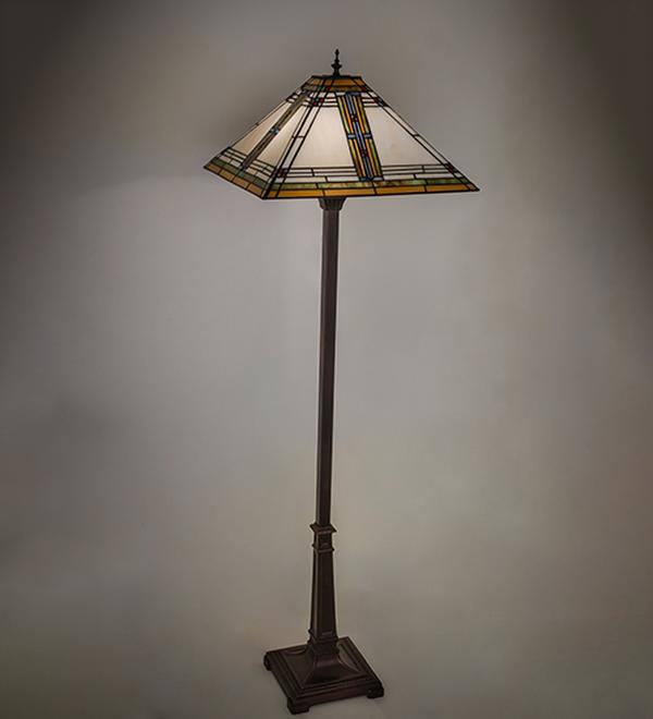 231089 66 in. Nevada Mission Floor Lamp - Stained Glass