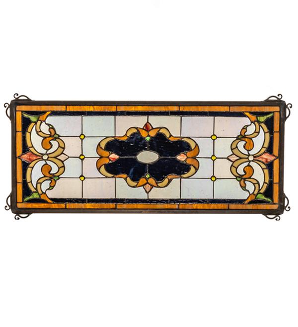 233082 24 x 10 in. Madison Transom Stained Glass Window