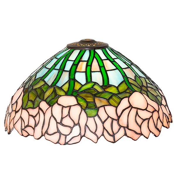 29626 12 in. Tiffany Cabbage Rose Shade - Stained Glass