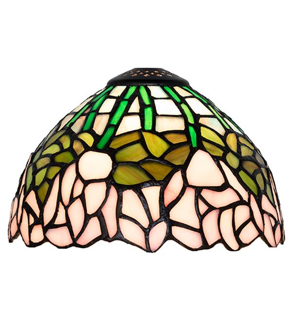 29649 8 in. Pink Tiffany Cabbage Rose Shade - Stained Glass