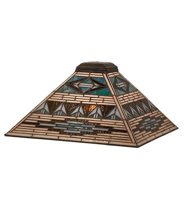 38614 20 in. Square Valencia Mission Shade - Stained Glass