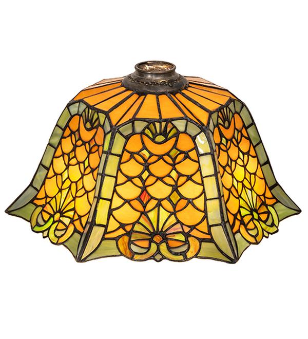 49987 16 in. Honey Amber Duffner & Kimberly Shell & Diamond Shade - Stained Glass