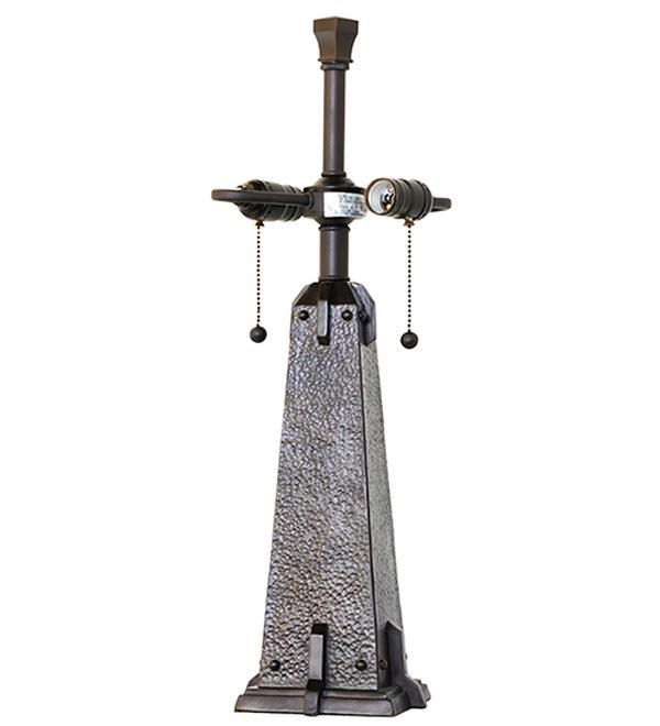 70966 23 in. Mahogany Bronze Mission Hammered 2 Light Table Base