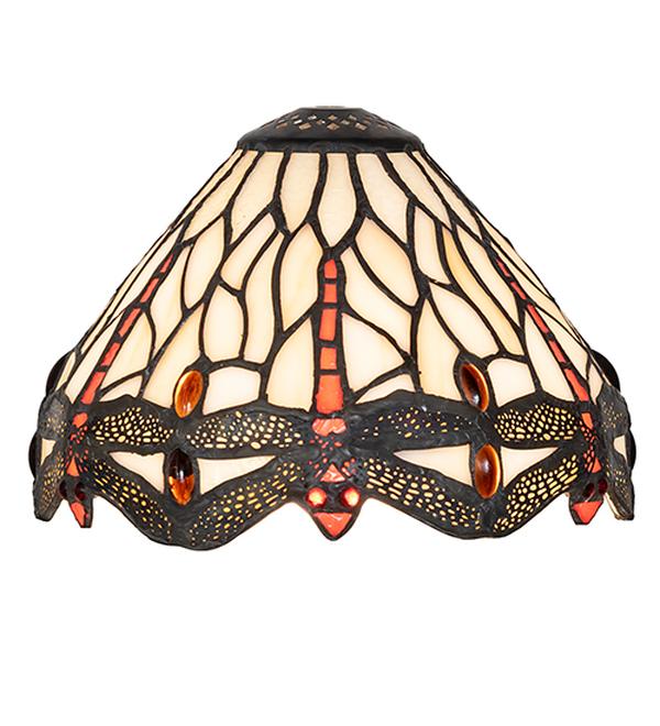 99246 7 in. Tiffany Hanging Head Dragonfly Shade - Stained Glass