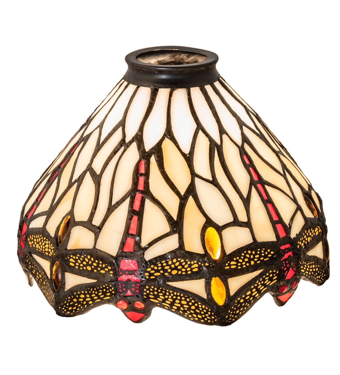 99247 7 in. Tiffany Hanging Head Dragonfly Shade - Stained Glass
