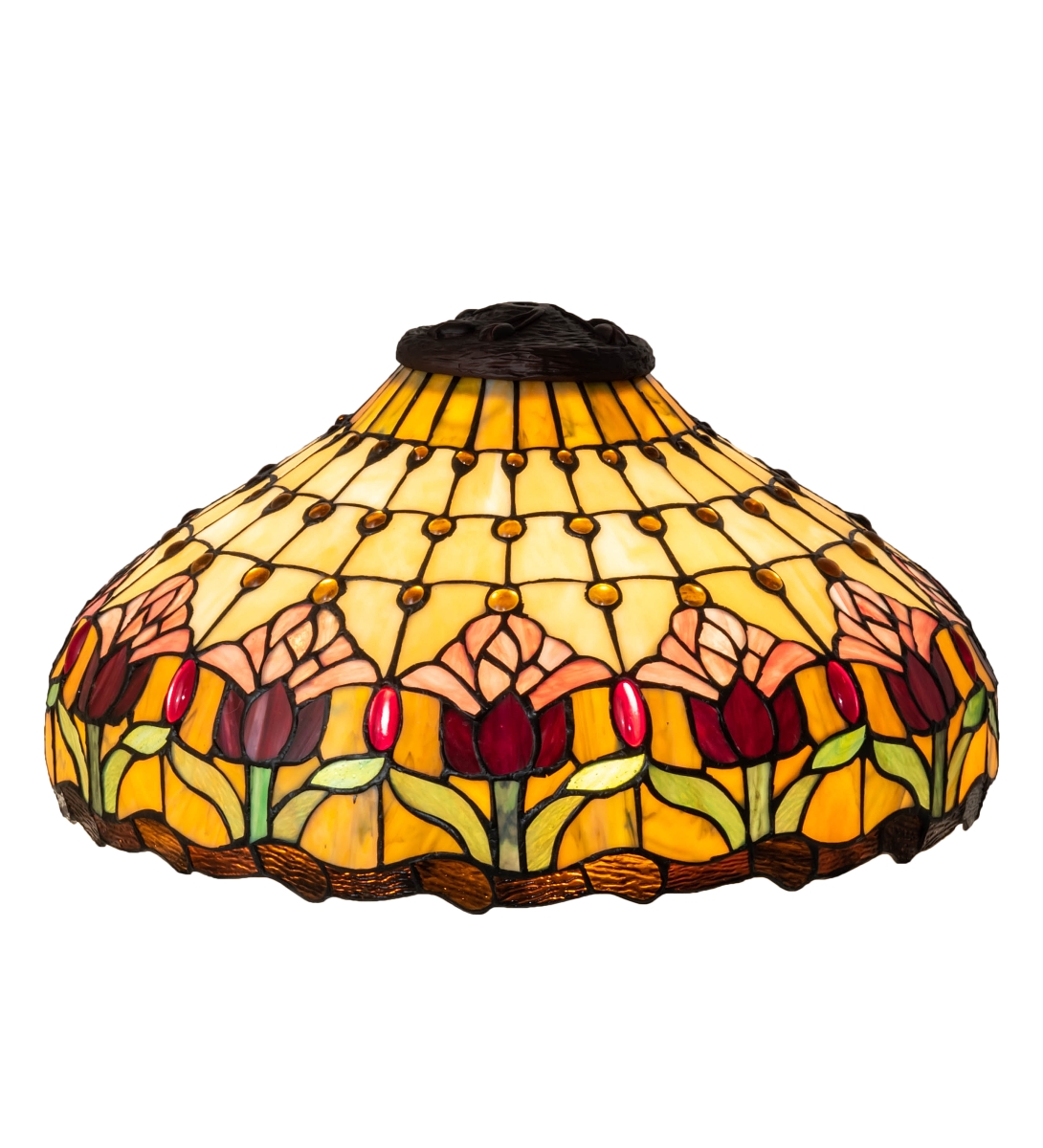 99268 18 in. Colonial Tulip Shade - Stained Glass