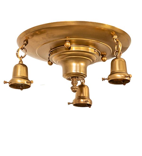 251946 16 in. Brushed Brass Revival 3 Light Flush Mount Hardware