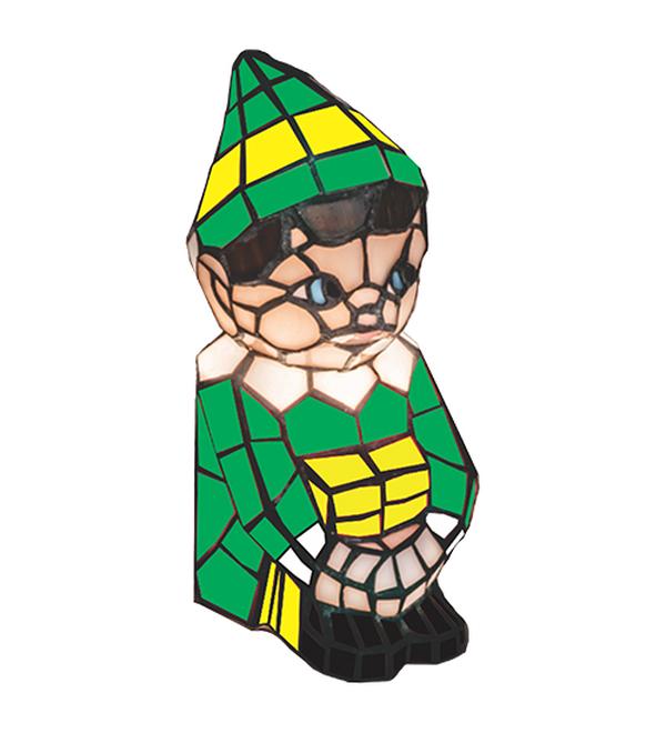 253424 10 in. Elf Accent Lamp - Green & Yellow