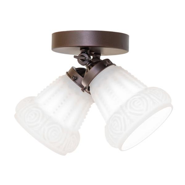 254394 12 in. Wide Puffy Rose 2 Light Flush Mount Ceiling Fixture, Mahogany Bronze