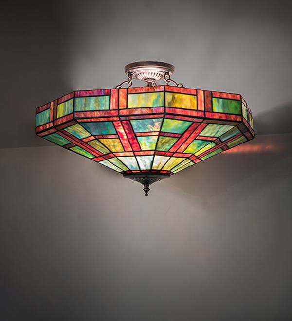 261297 22 in. Gillette Semi-Flush Mount - Multi Color
