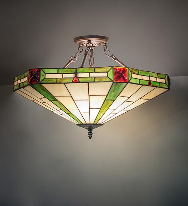 261298 22 in. Wilkenson Inverted Semi-Flush Mount - Multi Color