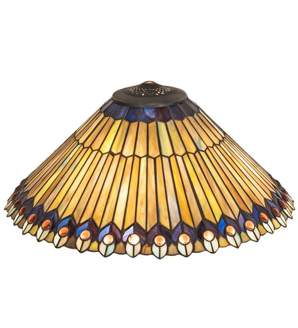 Picture of Meyda Tiffany 26317 20 in. Tiffany Jeweled Peacock Shade - Stained Glass