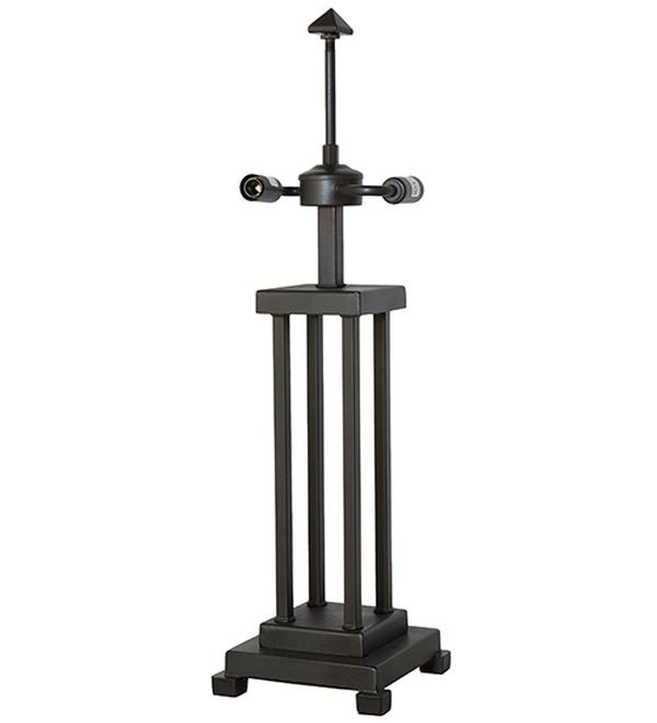 265026 24 in. Mahogany Bronze Column Mission 2 Light Table Base