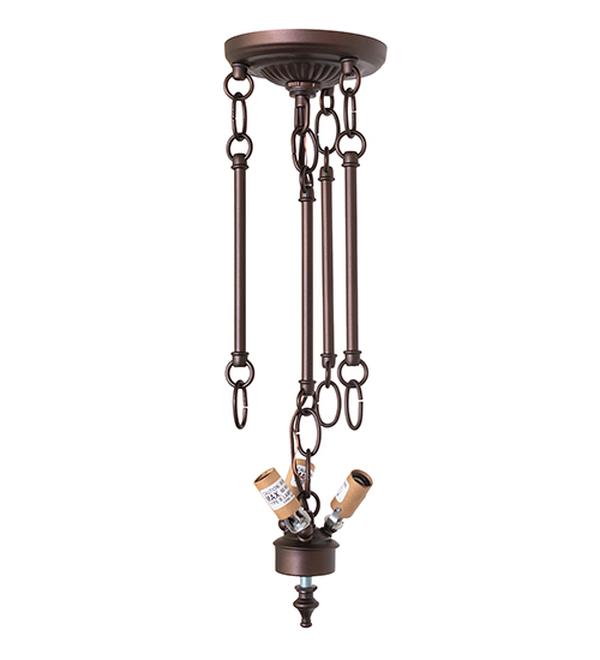 266889 10 in. Mahogany Bronze 3 Light Semi-Flush Mount Hardware
