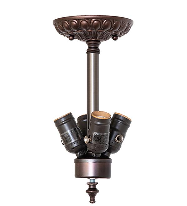 267002 5 in. Mahogany Bronze 4 Light Inverted Flush Mount Hardware