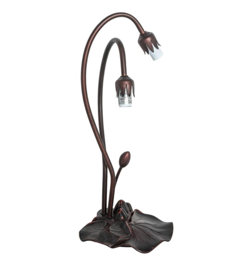 10196 16 in. High Lily 2 Light Table Base - Mahogany Bronze