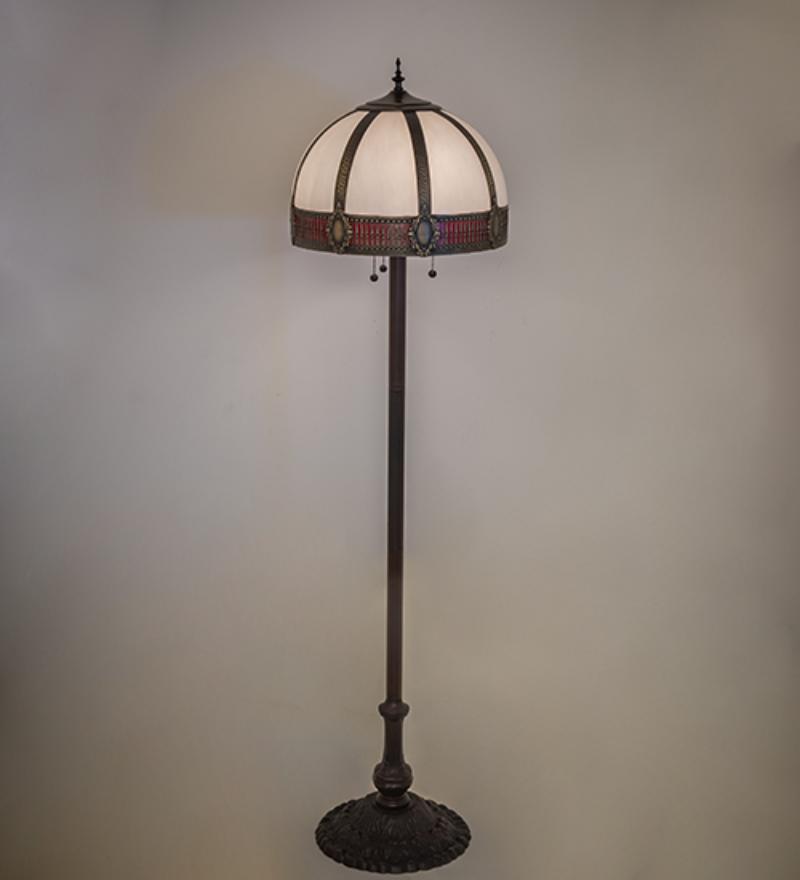 259367 62 in. High Gothic Floor Lamp - Mahogany Bronze