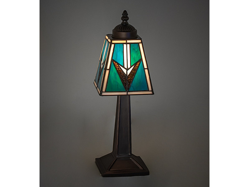 262777 10 in. High Valencia Mission Buffet Mini Lamp - Multi Color Shade