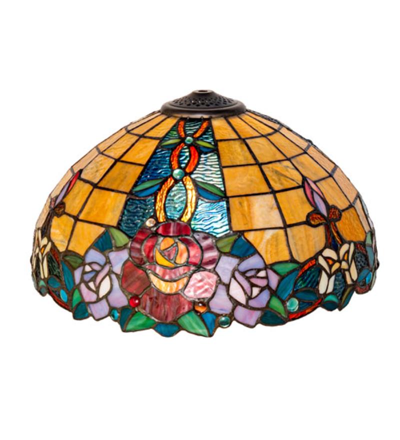 142513 16 in. Wide Rose Vine Shade - Stained Glass