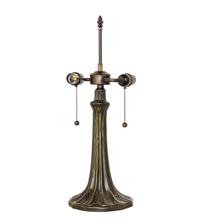 119551 21 in. High Leaf 2 Light Table Base - Mahogany Bronze