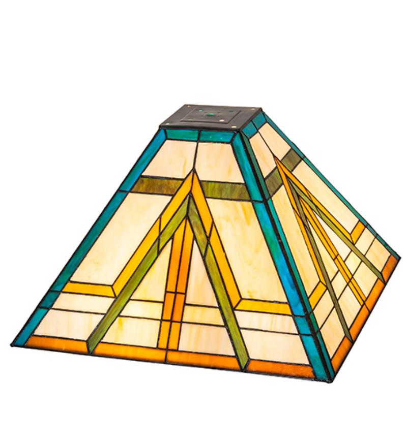 279648 17 in. Square Moab Shade - Stained Glass
