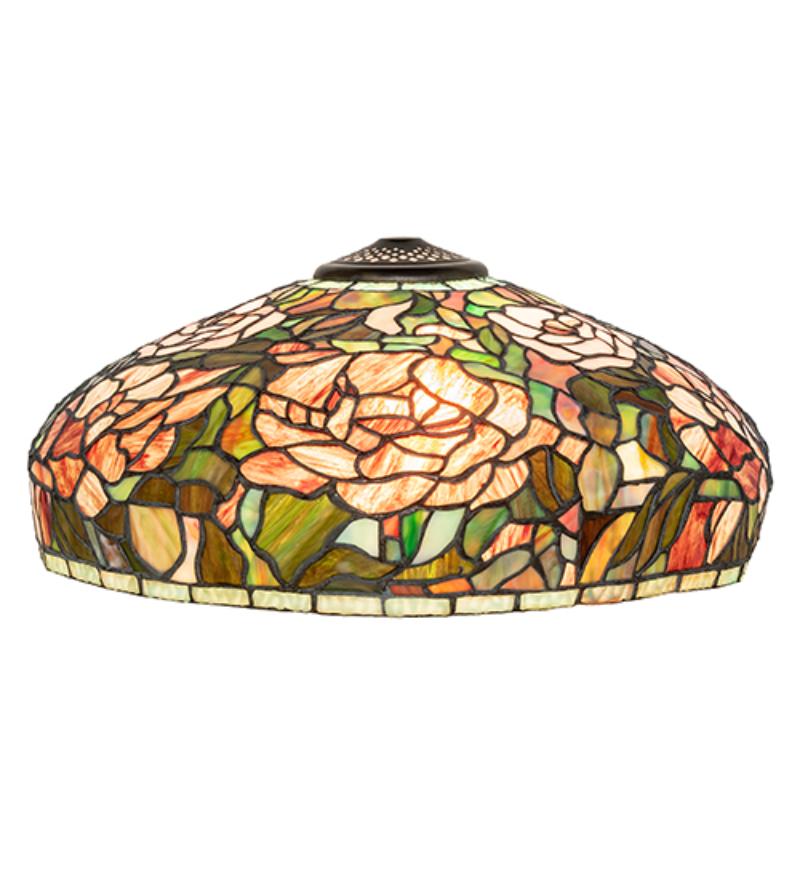 32140 17 in. Wide Tiffany Peony Shade - Stained Glass
