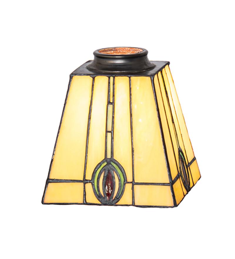 31413 5 in. Square Spear Mission Shade - Stained Glass