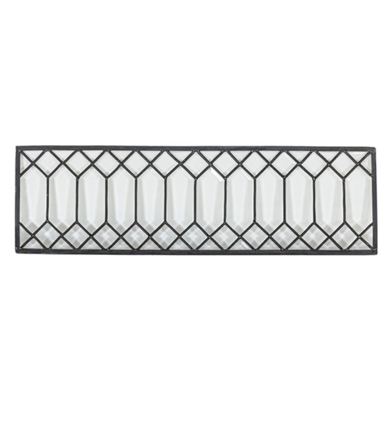 49612 9 x 30 in. Beveled Glass Window - Darkened Brass - Darkened Brass