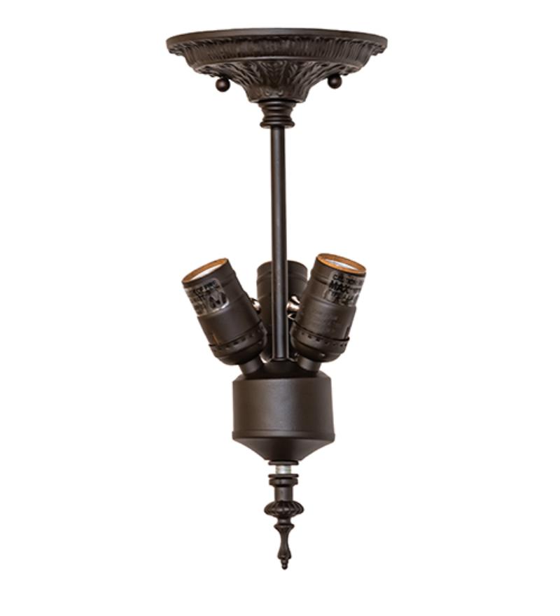 287500 5 in. Wide Victorian 3 Light Inverted Flushmount Hardware - Oil Rubbed Bronze